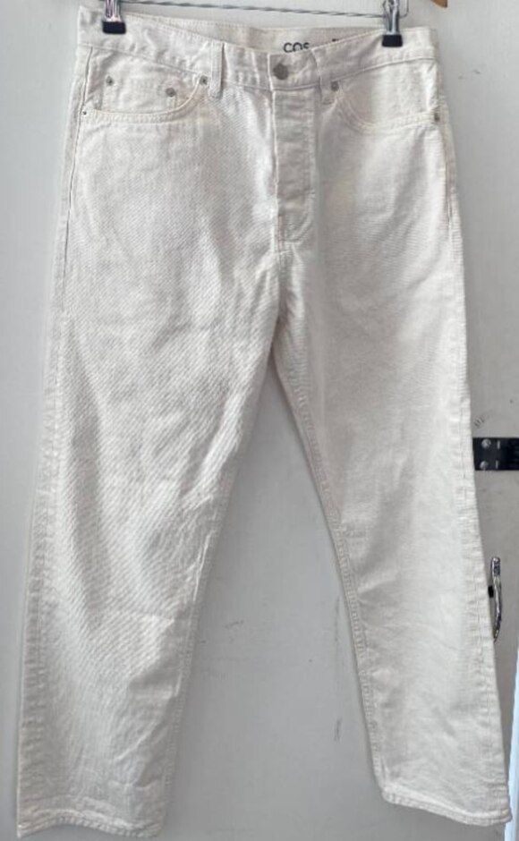 Cos Straight Leg/mid Rise Jeans White Size: 30