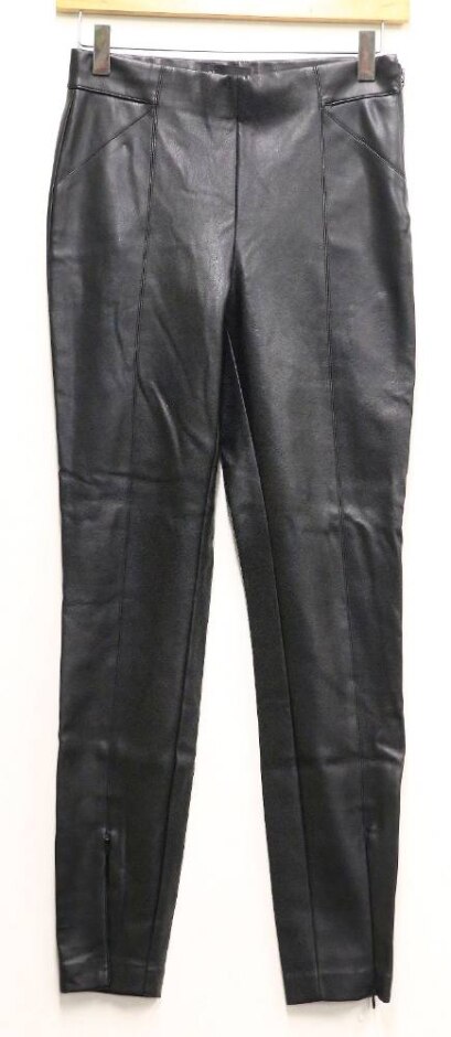 Zara Faux Leather Trousers Black Size: S