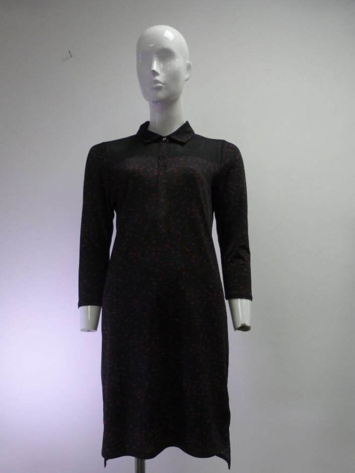 Warehouse 3/4 Length Sleeved Dress Black & Red Size: 8