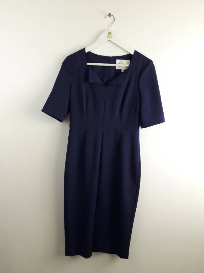 L.k.bennett Midi Shift Dress Navy Size: 12