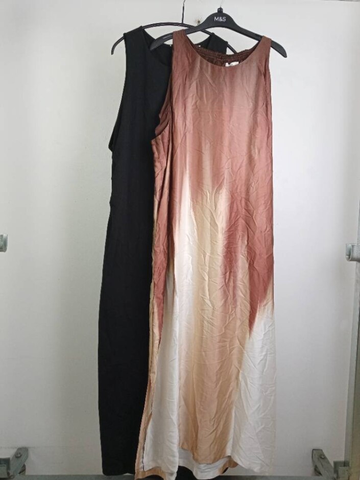 M&s  2pcs Maxi Dress Bundle Black/brown Mix Size: 24