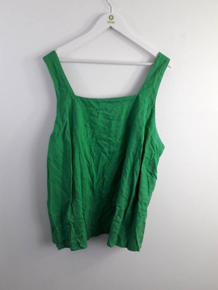 M&s Tie Shoulder Tank Top Medium Green Size: 22