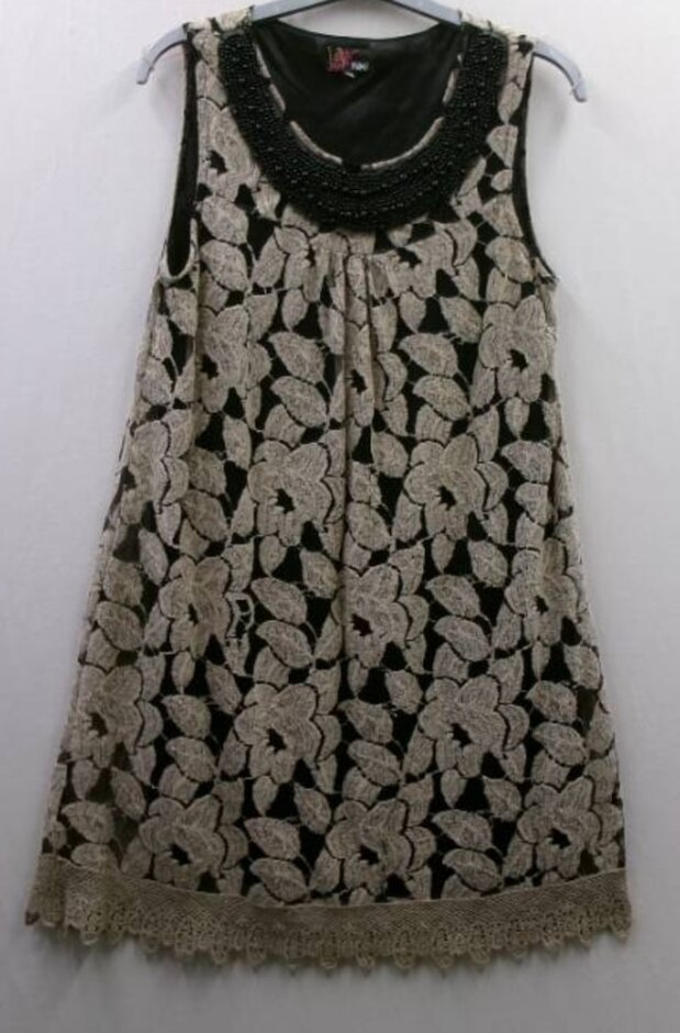 Yumi Dress Black Beige Size: M
