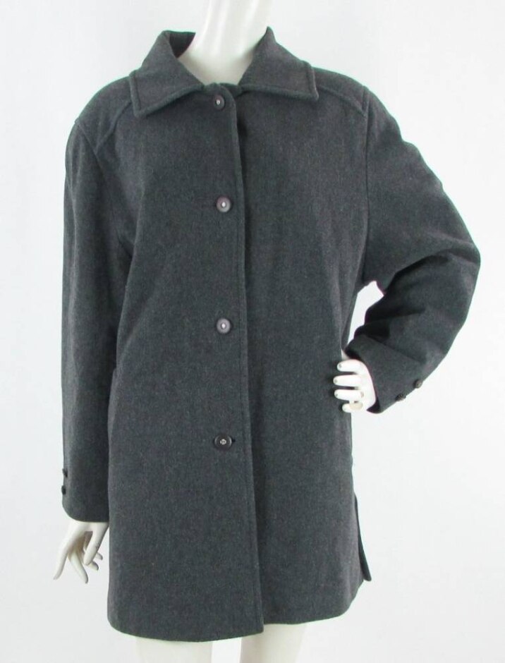 Honor Millburn Single-breasted Wool Coat Charcoal Grey Size: 18