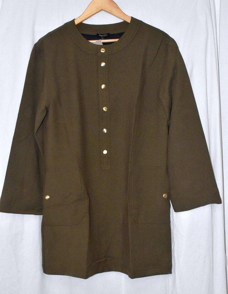 Massimo Dutti Knee Length Dress /tunic Khaki Size: 10