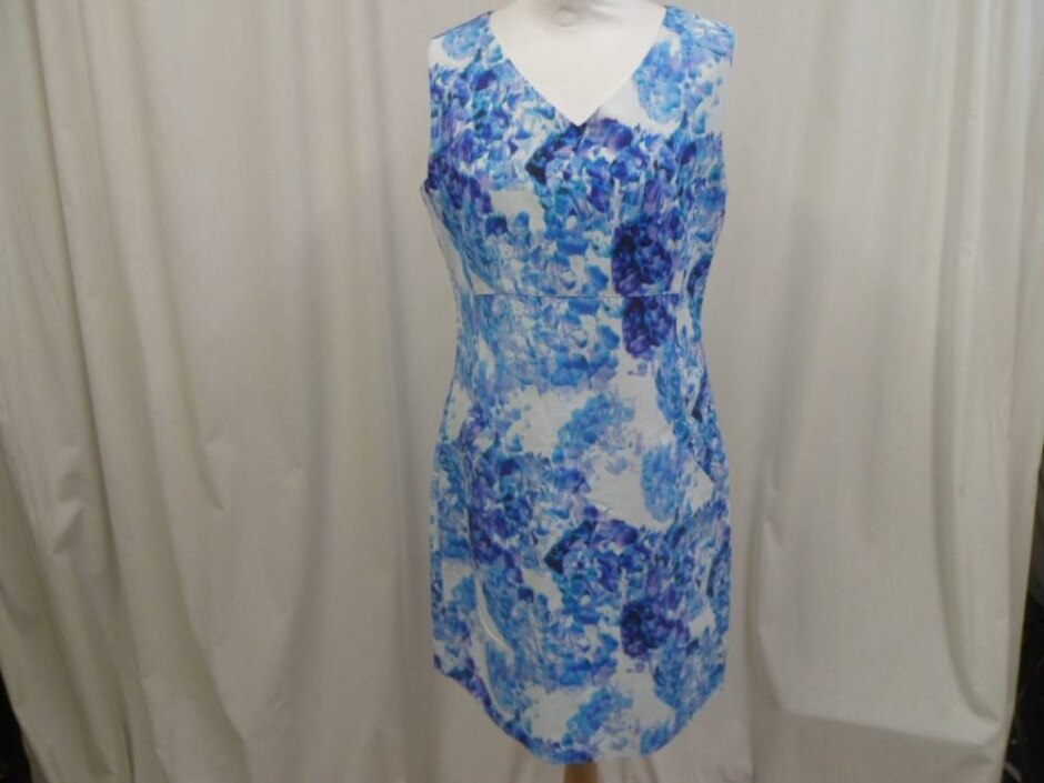 Havren Sleeveless Dress White/blue Size: 12