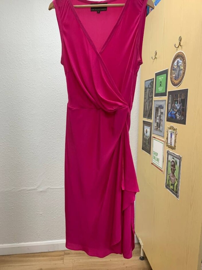Fenn Wright Manson Silk Dress Cerise Size: 18
