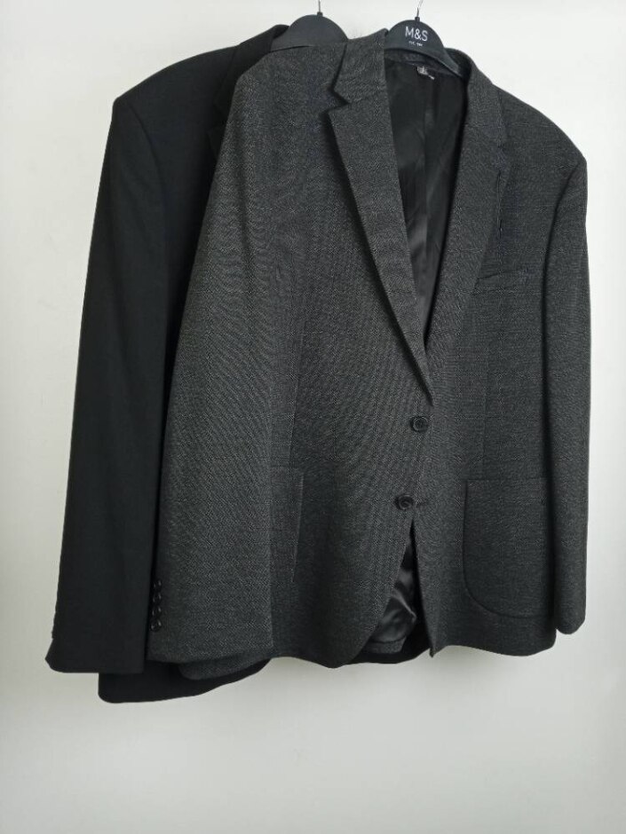 M&s Marks & Spencer 2x Bundle Blazers Jackets Grey Black Size: 48" Chest