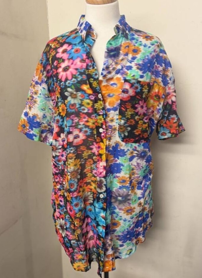 Stella Mccartney Women Shirt 100% Cotton Multi-coloured Size: S