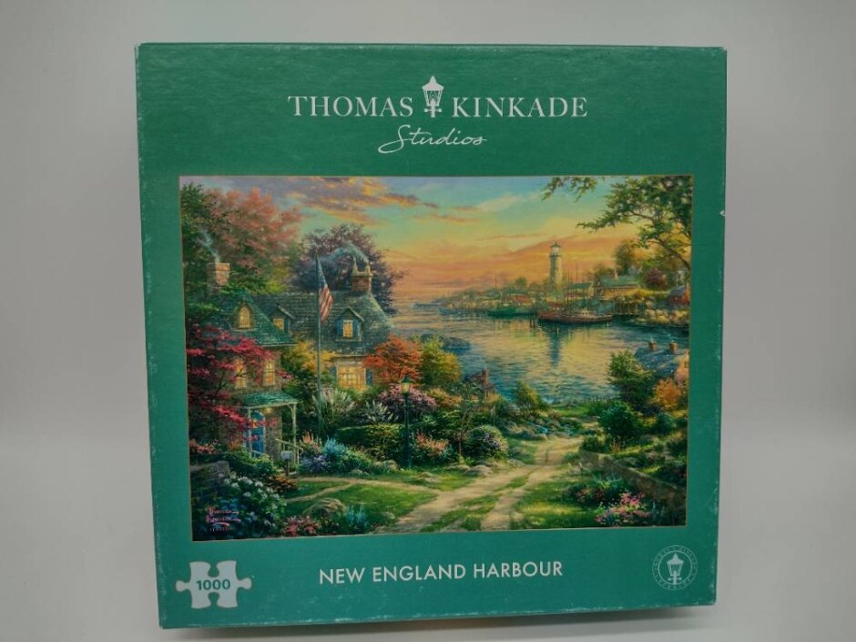 Jigsaw Puzzle 1000 Pieces - Gibsons Thomas Kinkade - New England Harbour - Size 68 X 49cm