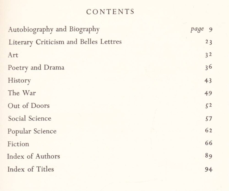The Best Books of the War a list of books published between 1939 and