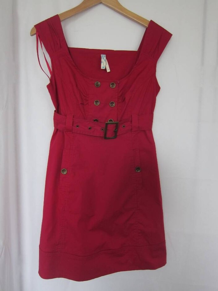 Maeve Cotton Blend Dress Cerise Pink Size: 8