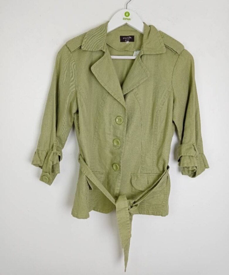 Principles Cotton And Linen Blend Jacket Green Size: 10