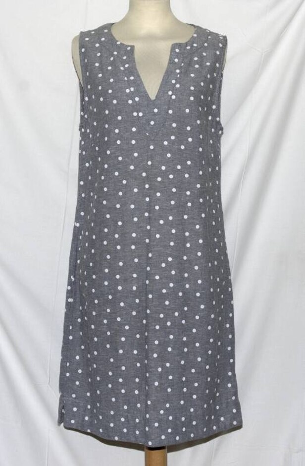 M & S Collection Linen Blend Tunic Dress Grey Size: 8