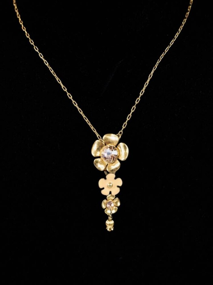 Danish Design. Pilgrim Gold Plated Necklace With Floral Motifs