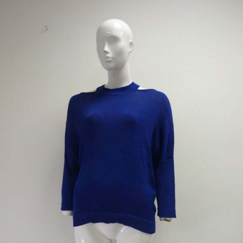 Phase Eight Open Shoulder Top Blue Size: M