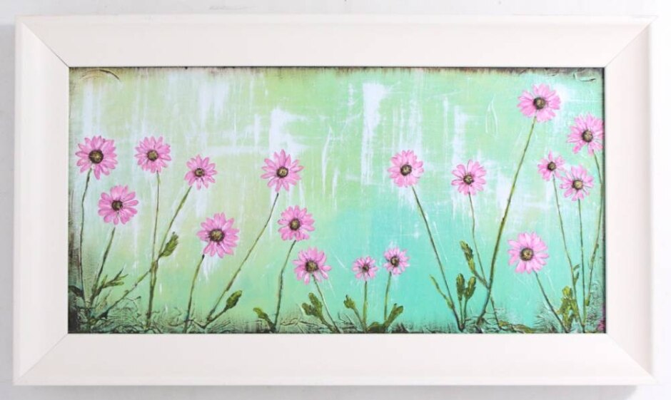 Original Artwork By Danielle Christie Of Ontario, Canada - Dried And Painted Flowers Collage