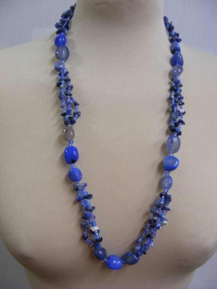 Blue Themed Cabochon Necklace
