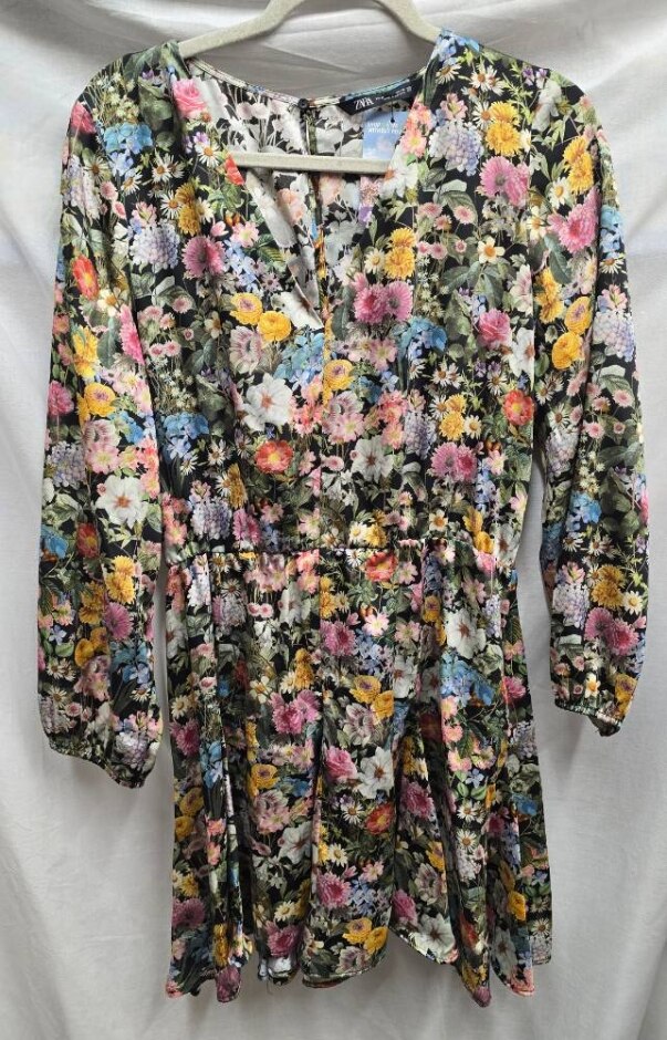 Zara Floral Dress Multicoloured Size: Xl
