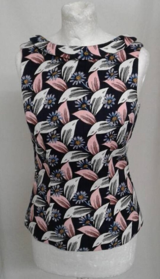 Boden Sleeveless Top Navy Pink White Size: 6