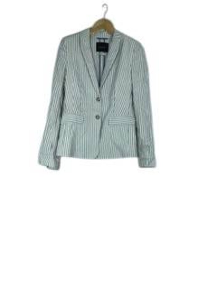 Oui Stripy Blazer Blue And White Size: 10