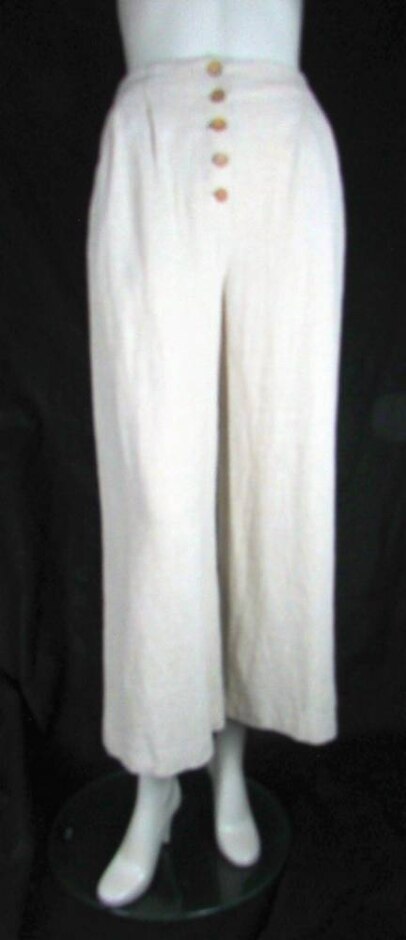 Bnwot Topshop Linen Mix Wide Leg Trousers Calico Size: 8