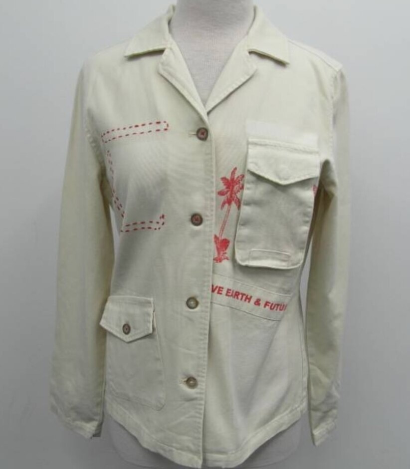 Veate Miss Captain Canvas Jacket Cream Size: 10