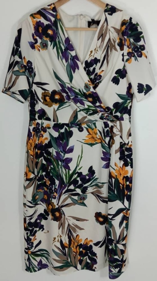 Phase Eight  Floral Wrap Dress Multicoloured Size: 14