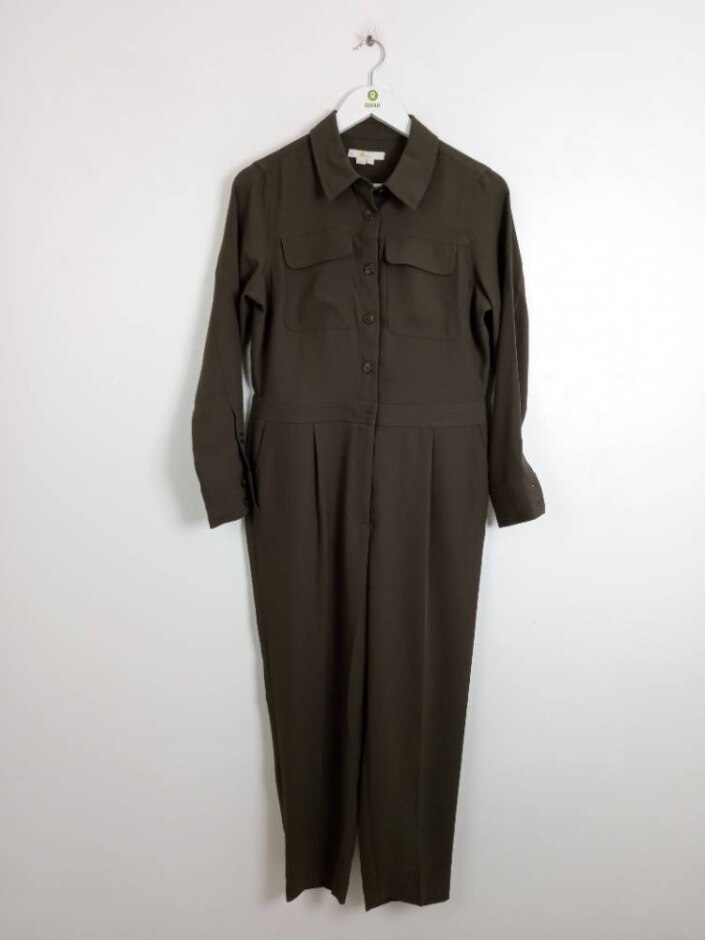Boden Khaki Lightweight Jumpsuit Khaki Size: 12