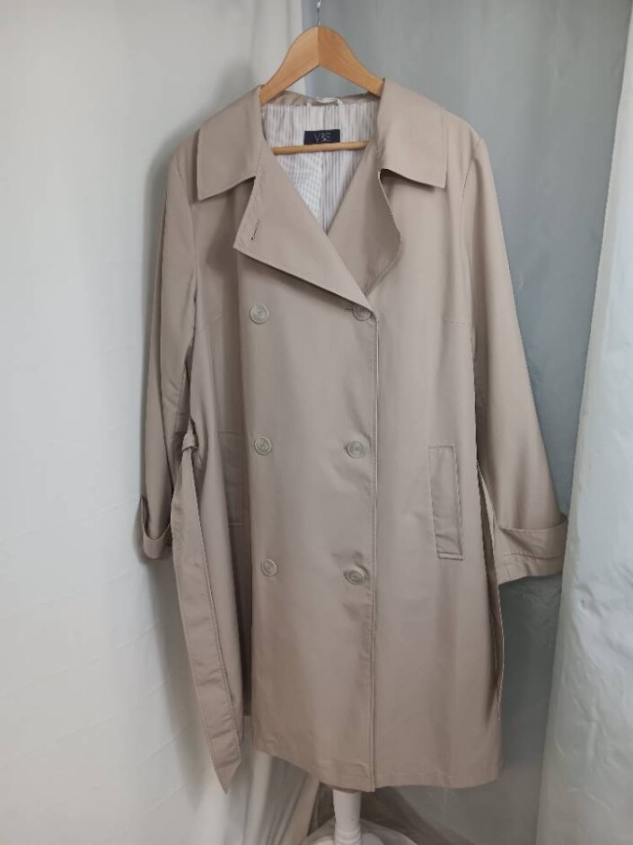 Nwot M&s Collection Double Breasted Trench Coat Cream Size: 22