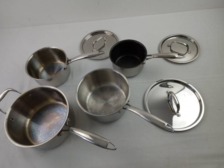M&s 4pcs Kitchen Saucepan Bundle Mixed Size Stainless Steel