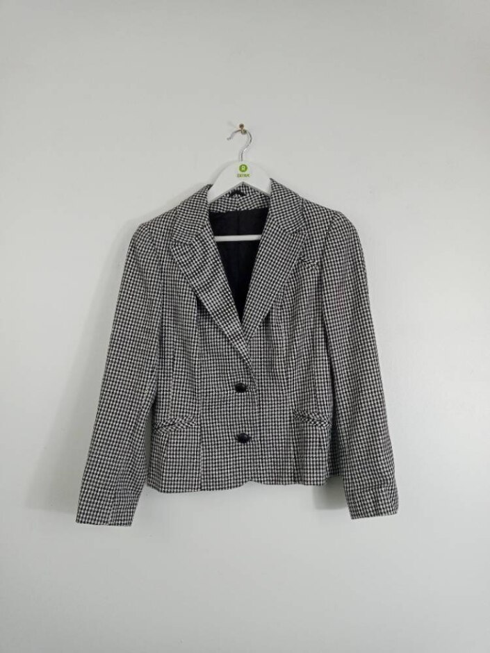 Benson Landes Ladies Checked Formal Blazer Black & White Size: S