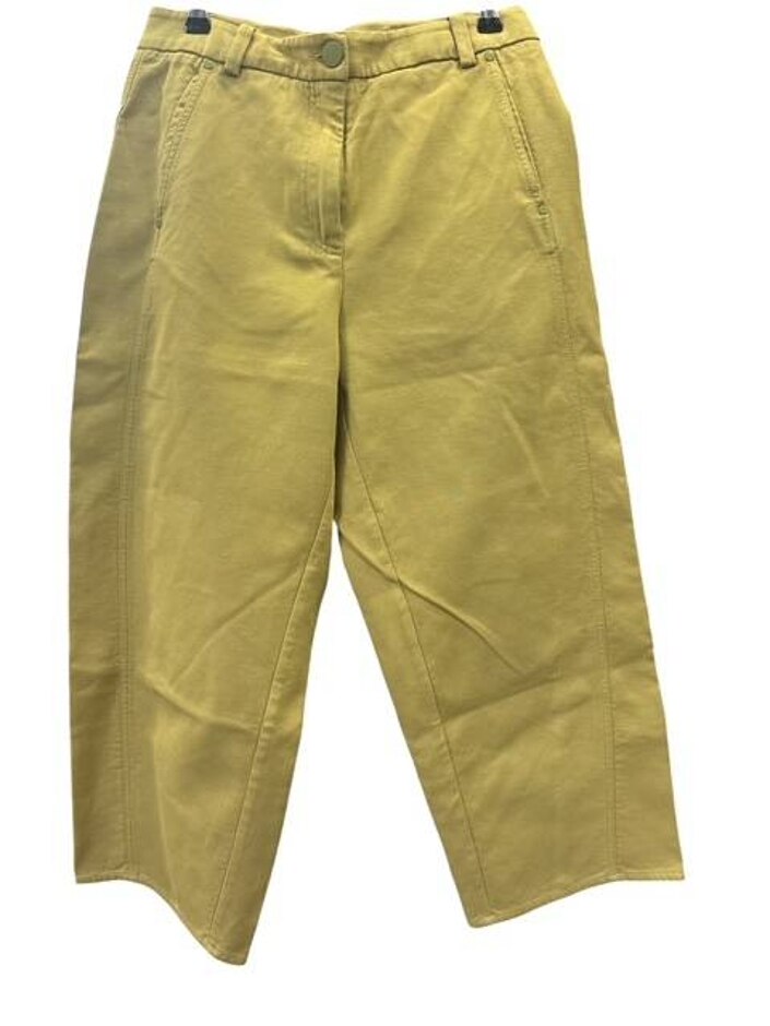 Stine Goya Wide-leg Cropped Trouser Lime Green Size: S