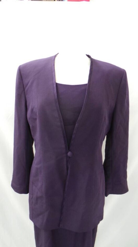 Jacques Vert Ladies Vintage Suit With Dress Purple Size: 12