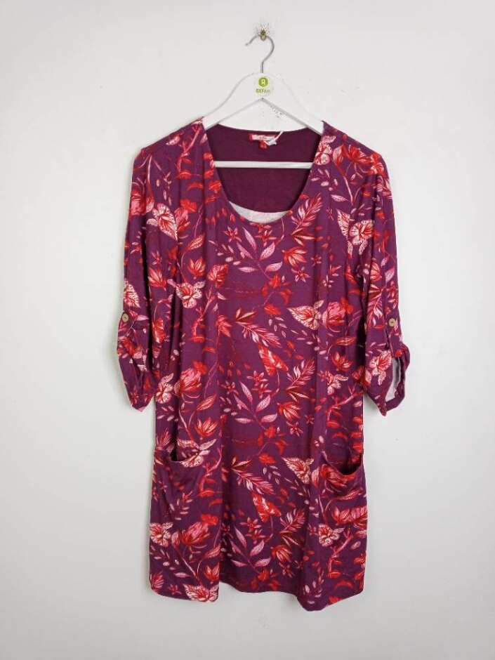 Joe Browns Patterned Tunic Top Purple Mix Size: 14