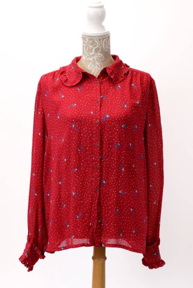 Brora Womens Buttoned Blouse Red Size: 12