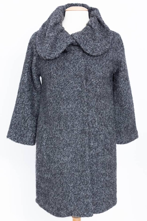 Paul Costelloe Textured Fabric Winter Coat Grey Marl Size: S
