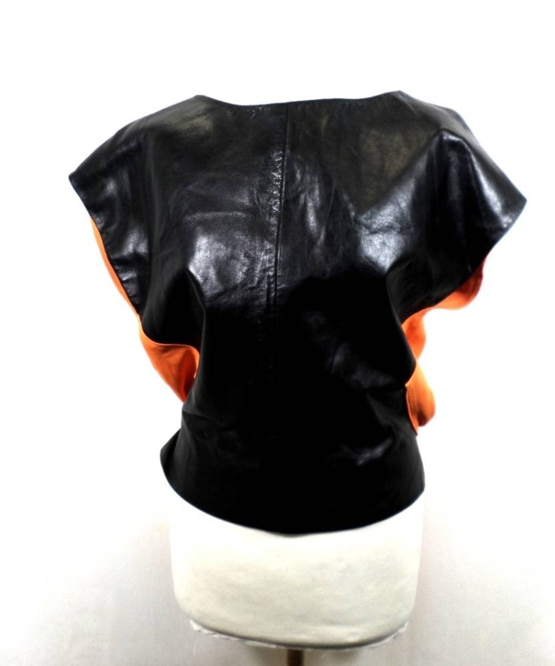 New - Osman Tie Up Top Black&orange Size: 10