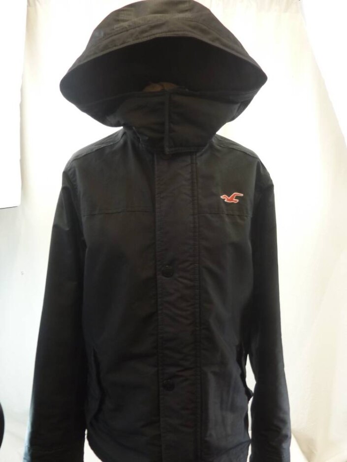 Hollister All Weather Jacket Navy Blue Size: S