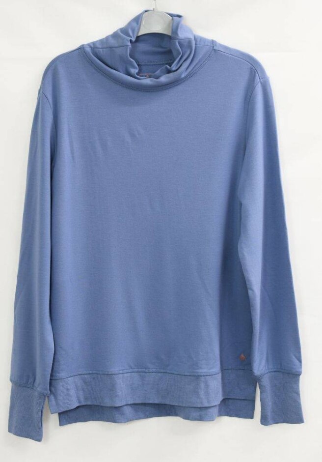 Next Polo Neck Long Sleeve Top Pale Blue Size: S