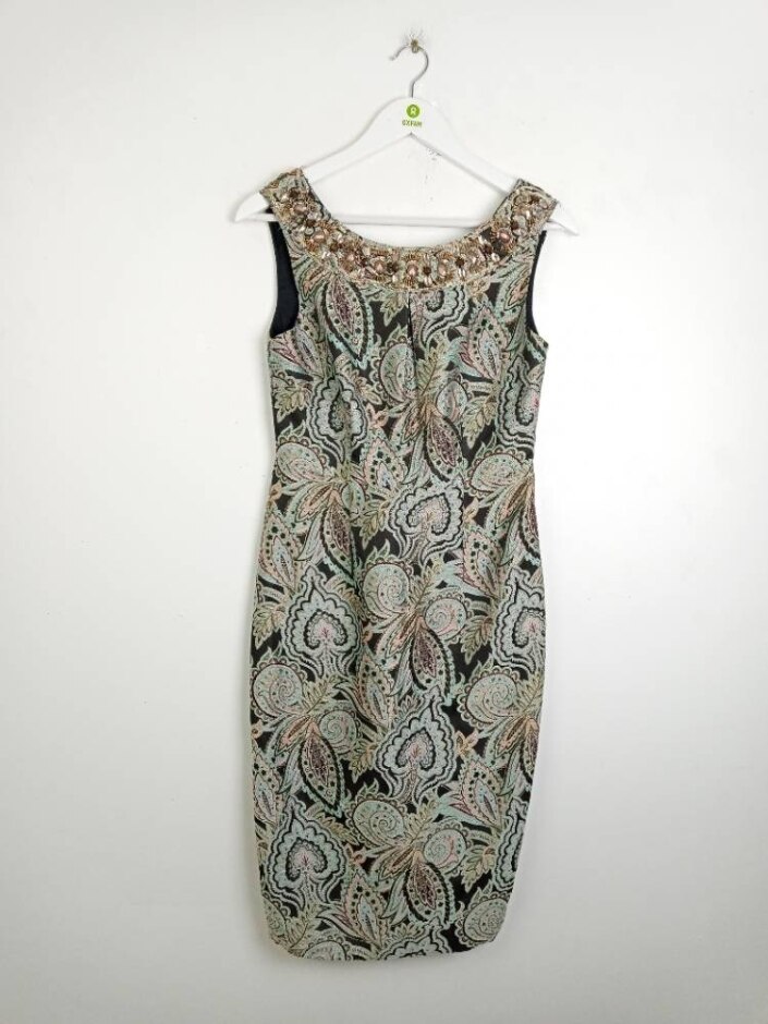 Monsoon New Women's Brocaded Embellished Shift Dress Rrp: 119 Black  Size: 10