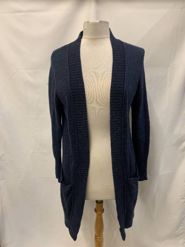 White Stuff Long Sleeved Cardigan Navy Blue Size: 12