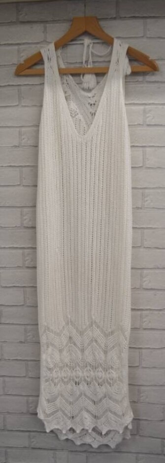 River Island  Crochet Style Dress  White  Size: 16