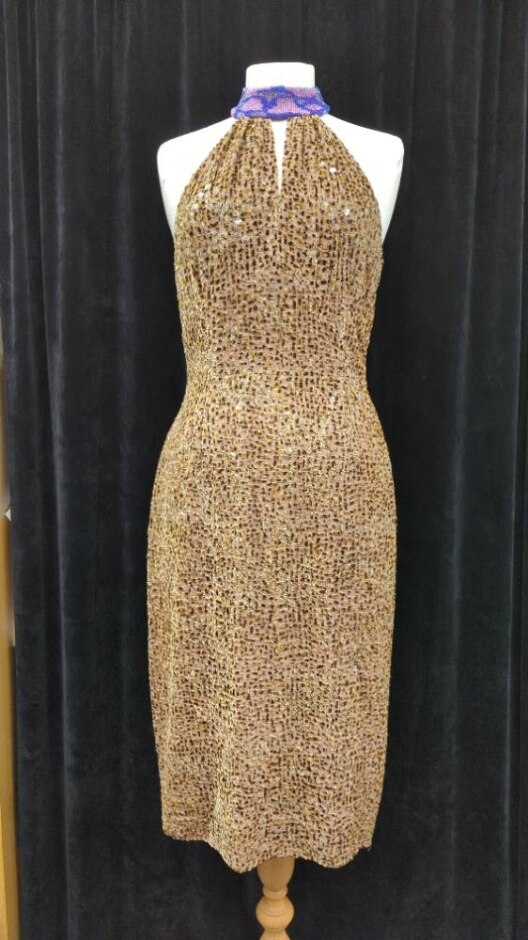 Karen Millen Halter Neck Bodycon Patterned Leopard Size: 10