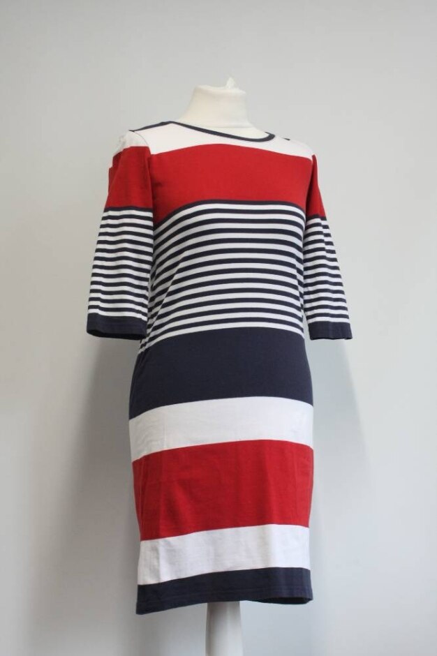 Lisa Campione Round Neck, 1/2 Sleeve Dress Multi-coloured Size: 10
