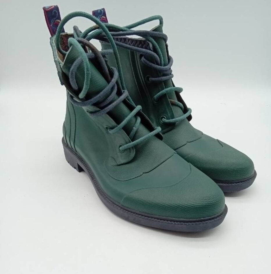 Ted Baker Epsalo Men's Rubber Lace Up Wellies Green Size 8 Boots