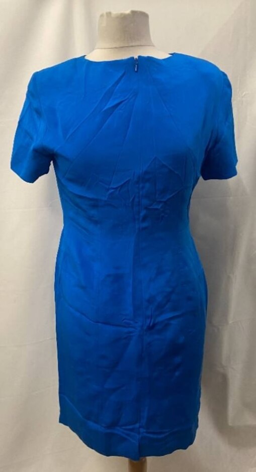 Vintage Patrick Petite Dress With Shoulder Pads Blue Size: 8