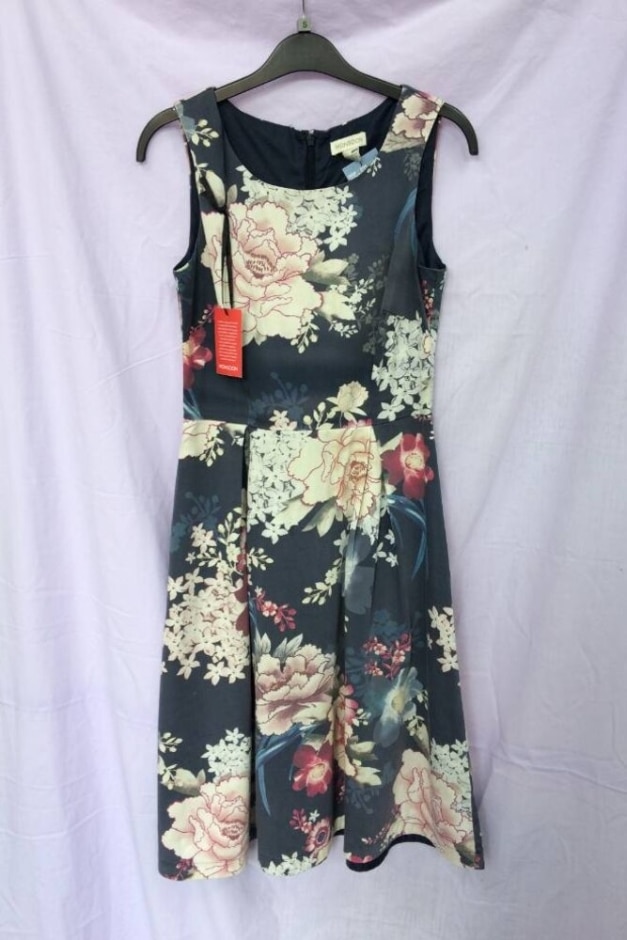 Monsoon Fit and Flare Dress Blue Size: 8 | Oxfam Shop