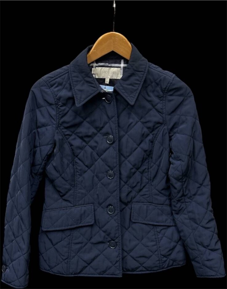 Hobbs Quilt Jacket Navy Size: 8