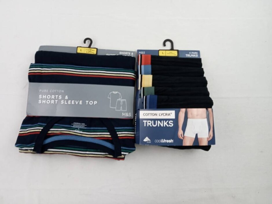 M&s Marks & Spencer 2pcs Trunks & Pyjama Set  Multicoloured Size: L